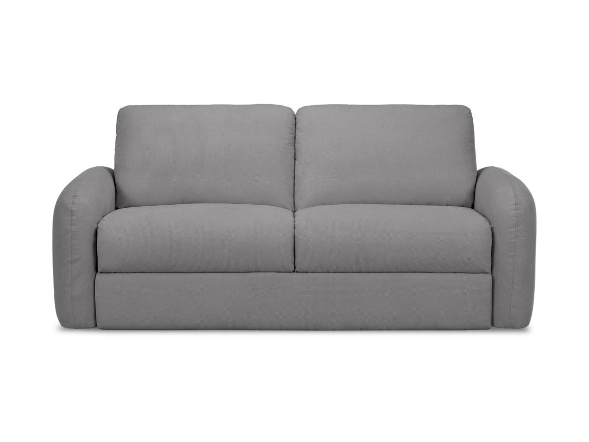 Canapé droit convertible KENAN ouverture express tissu lisse