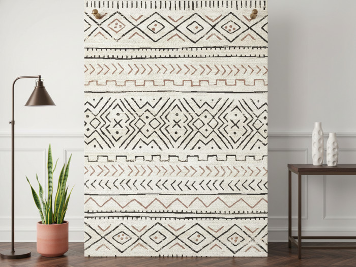 Tapis poil ras BRENDA motif abstrait