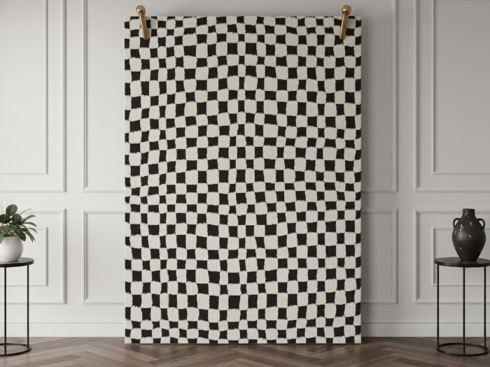 Tapis poils courts SULLY motifs damier