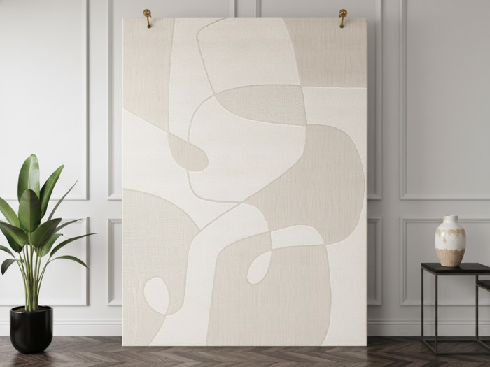 Tapis poils ras KAIA motif abstrait