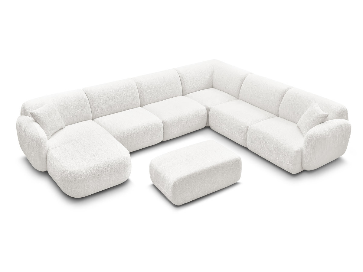 ANDA modulaire vaste panoramabank met 4 fauteuils, 1 chaise longue, 1 hoekelement en 1 poef.