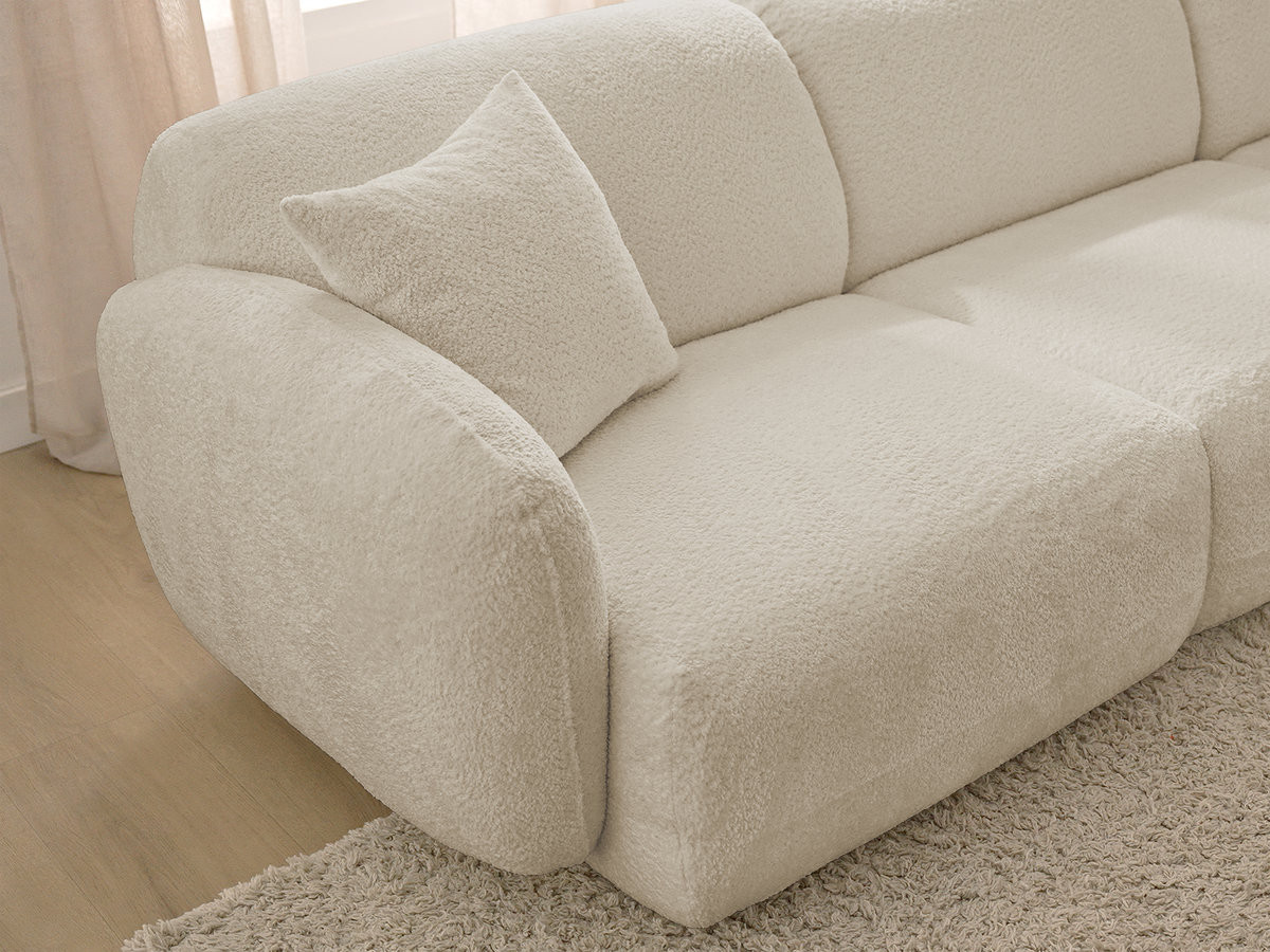 Canapé panoramique fixe modulable ANDA avec 4 chauffeuses, 1 méridienne, 1 angle et 1 pouf