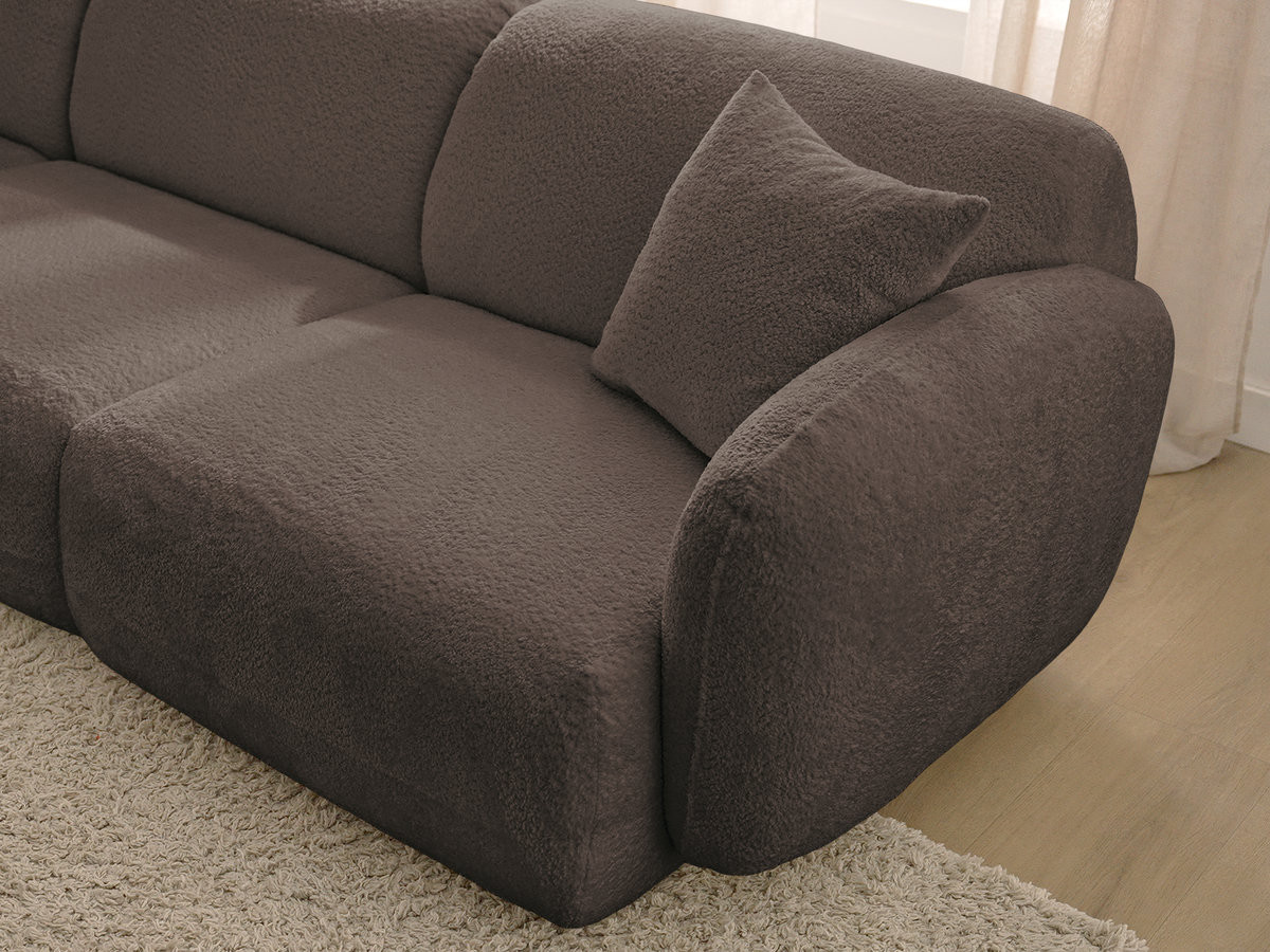 Canapé panoramique fixe modulable ANDA avec 4 chauffeuses, 1 méridienne, 1 angle et 1 pouf