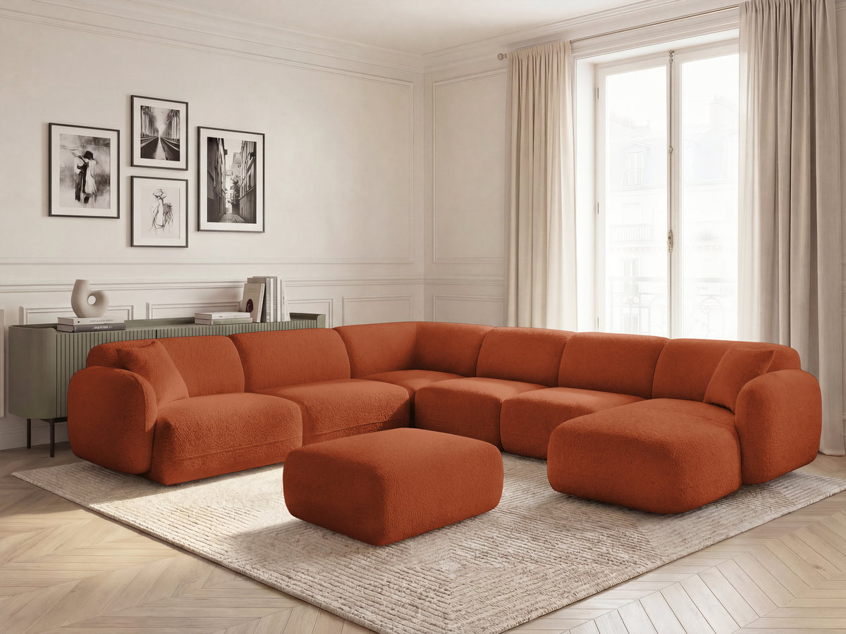 Canapé panoramique modulable ANDA orange