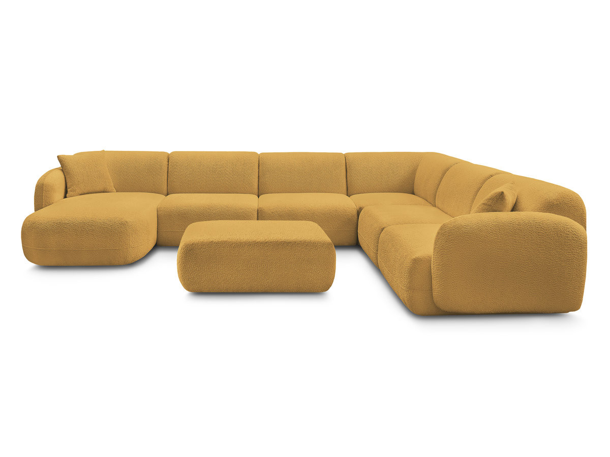 ANDA modulaire vaste panoramabank met 4 fauteuils, 1 chaise longue, 1 hoekelement en 1 poef.