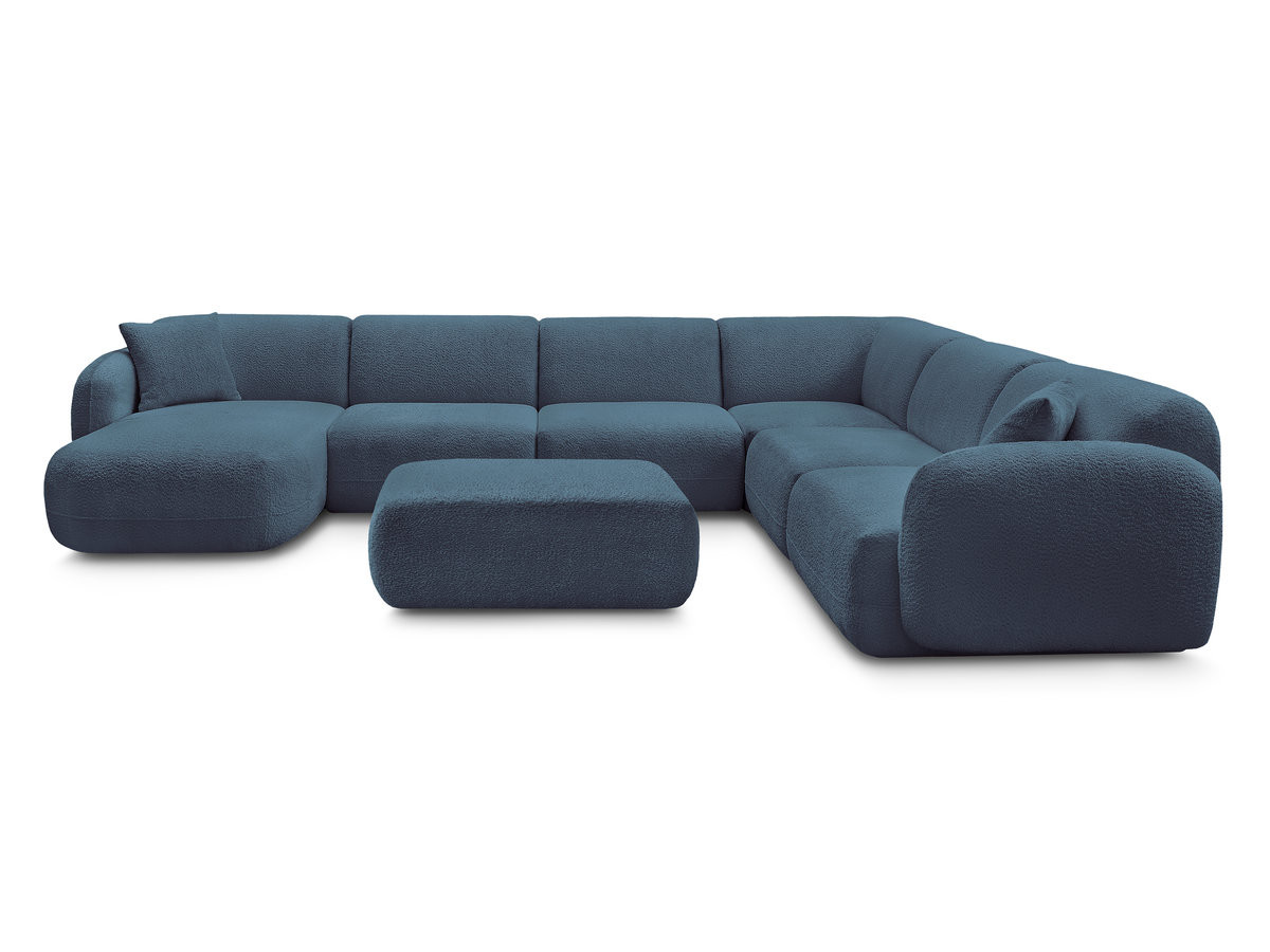 ANDA modulaire vaste panoramabank met 4 fauteuils, 1 chaise longue, 1 hoekelement en 1 poef.