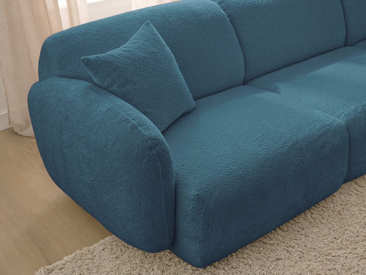 Canapé panoramique fixe modulable ANDA avec 4 chauffeuses, 1 méridienne, 1 angle et 1 pouf