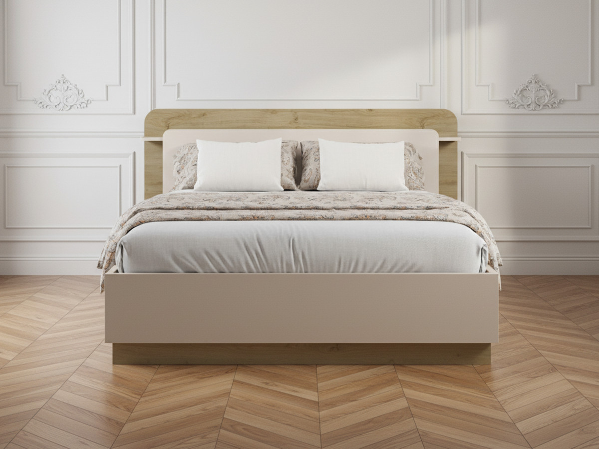 LILA opbergbed met eiken en crème effect