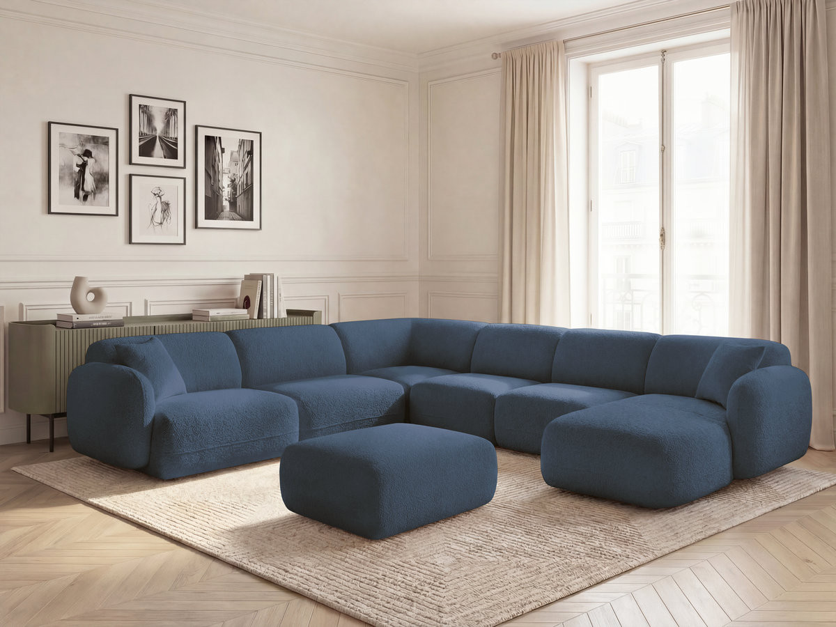 Canapé panoramique modulable ANDA bleu foncé