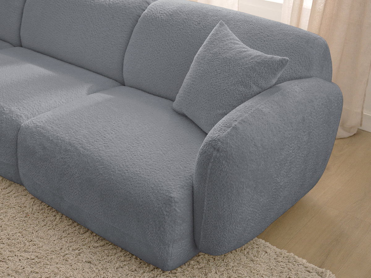 Canapé panoramique fixe modulable ANDA avec 4 chauffeuses, 1 méridienne, 1 angle et 1 pouf