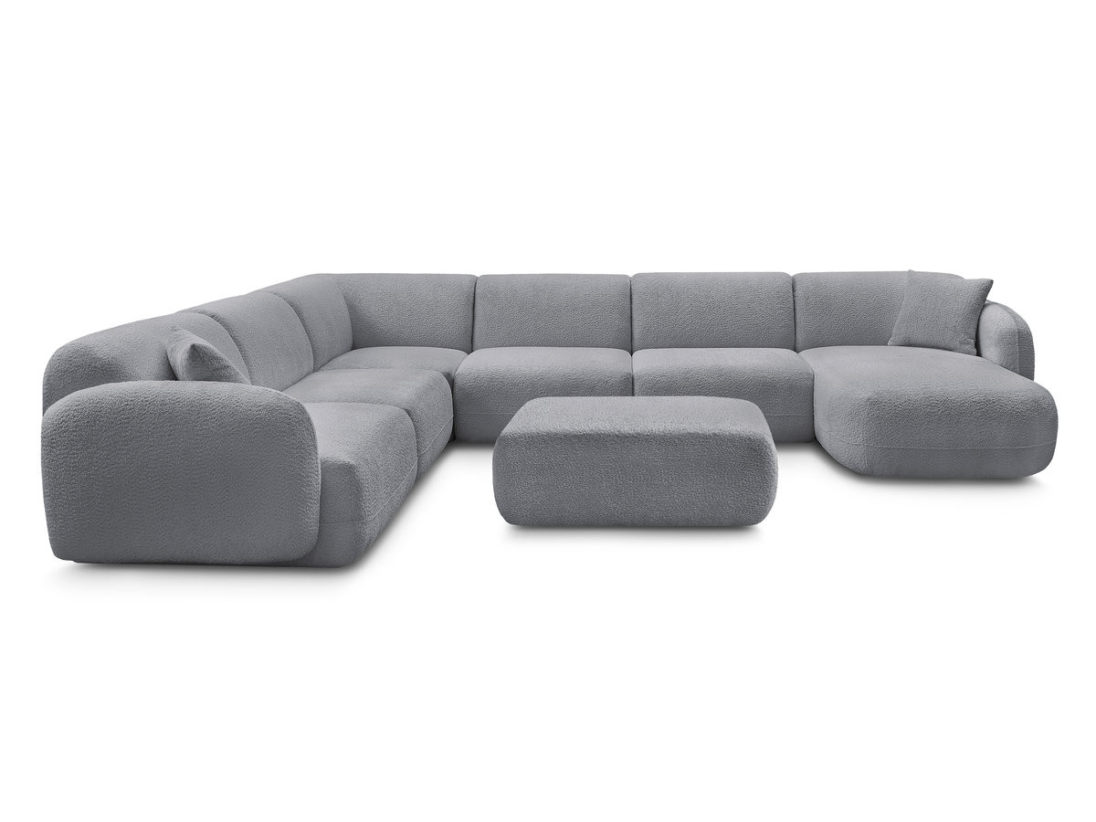 ANDA modulaire vaste panoramabank met 4 fauteuils, 1 chaise longue, 1 hoekelement en 1 poef.