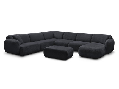 Canapé panoramique fixe modulable ANDA avec 4 chauffeuses, 1 méridienne, 1 angle et 1 pouf
