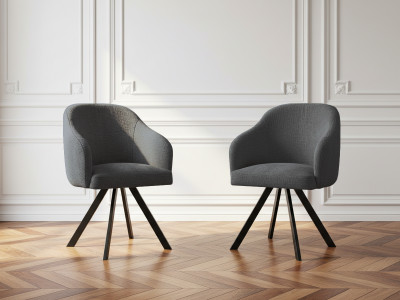 Lot de chaises SOPHIE tissu texturé et pieds étoile