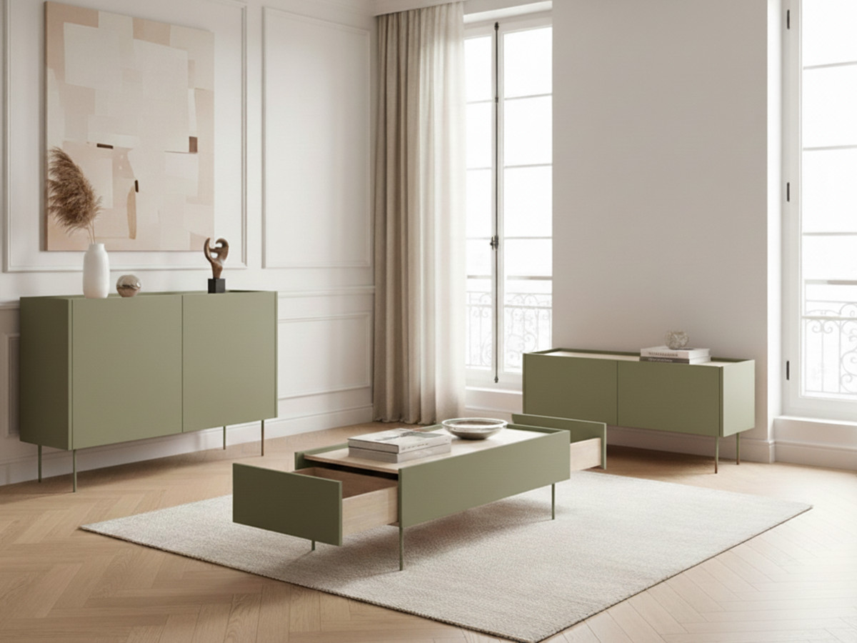 ATLAS set met 120 cm dressoir + 120 cm tv-meubel + 120 cm salontafel
