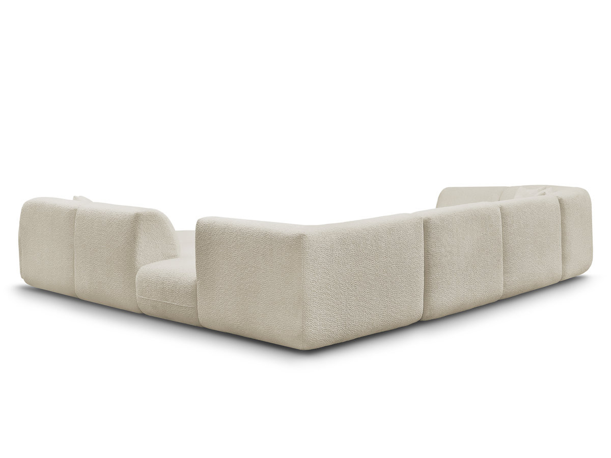 ANDA modulaire vaste panoramabank met 3 fauteuils, 1 chaise longue, 2 hoekelementen en 1 poef.