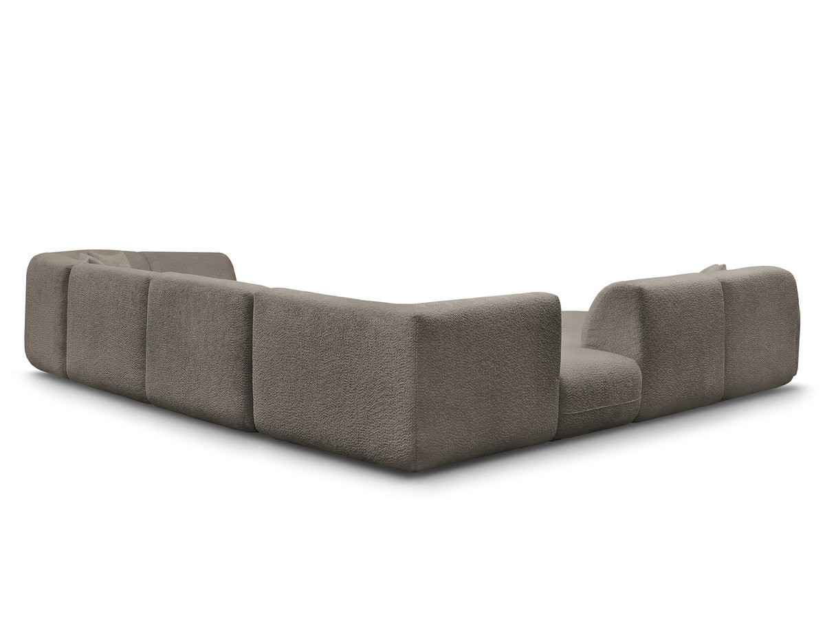 ANDA modulaire vaste panoramabank met 3 fauteuils, 1 chaise longue, 2 hoekelementen en 1 poef.