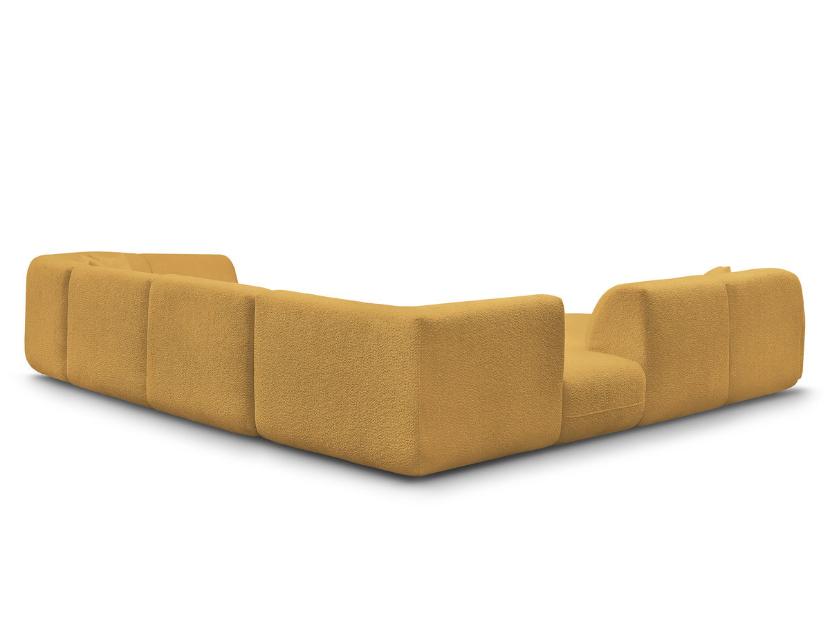 Canapé panoramique fixe modulable ANDA avec 3 chauffeuses, 1 méridienne, 2 angles et 1 pouf