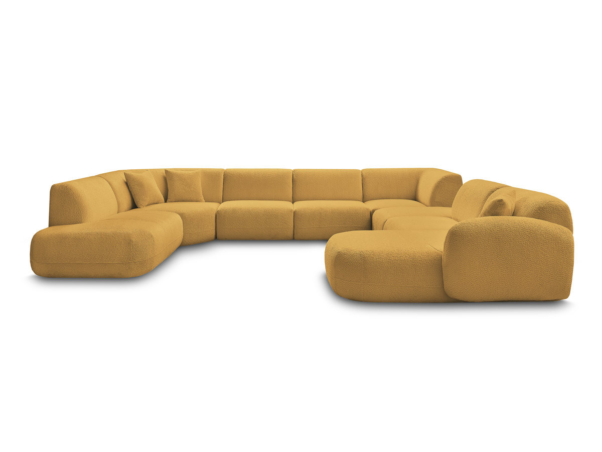 Canapé panoramique fixe modulable ANDA avec 3 chauffeuses, 1 méridienne, 2 angles et 1 pouf