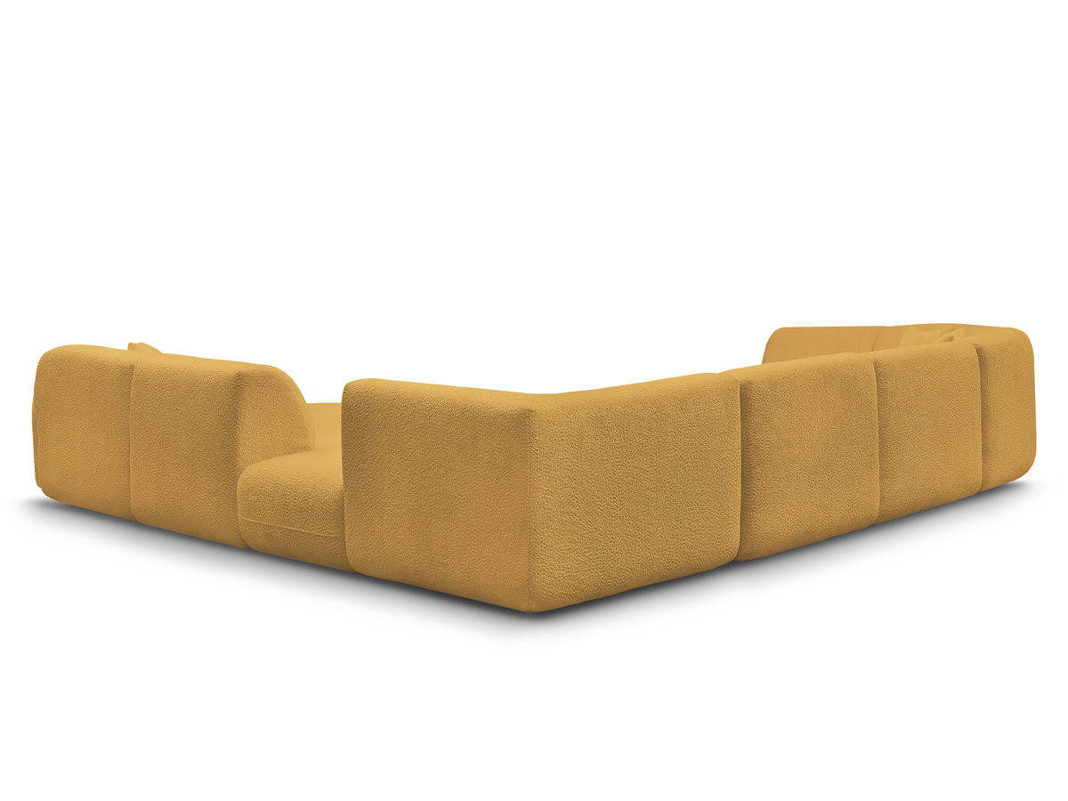 Canapé panoramique fixe modulable ANDA avec 3 chauffeuses, 1 méridienne, 2 angles et 1 pouf