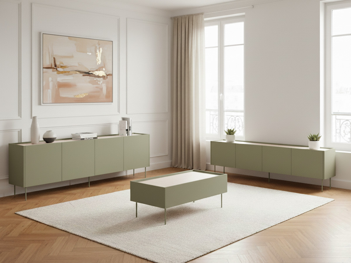 ATLAS set met 220 cm dressoir + 220 cm tv-meubel + 120 cm salontafel