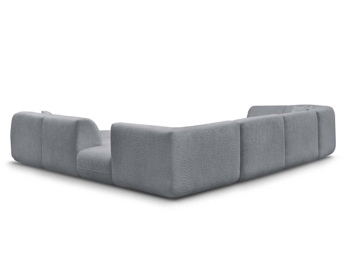 Canapé panoramique fixe modulable ANDA avec 3 chauffeuses, 1 méridienne, 2 angles et 1 pouf
