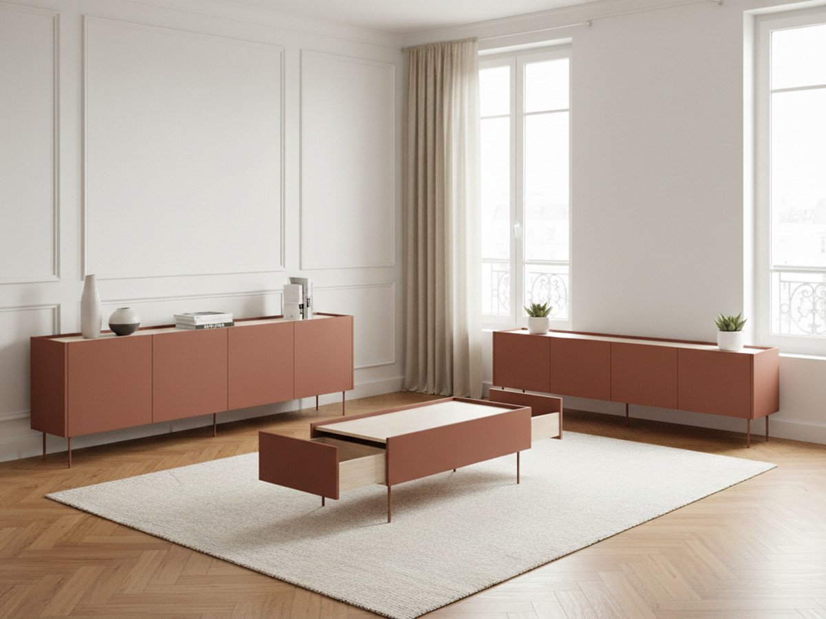 ATLAS set met 220 cm dressoir + 220 cm tv-meubel + 120 cm salontafel
