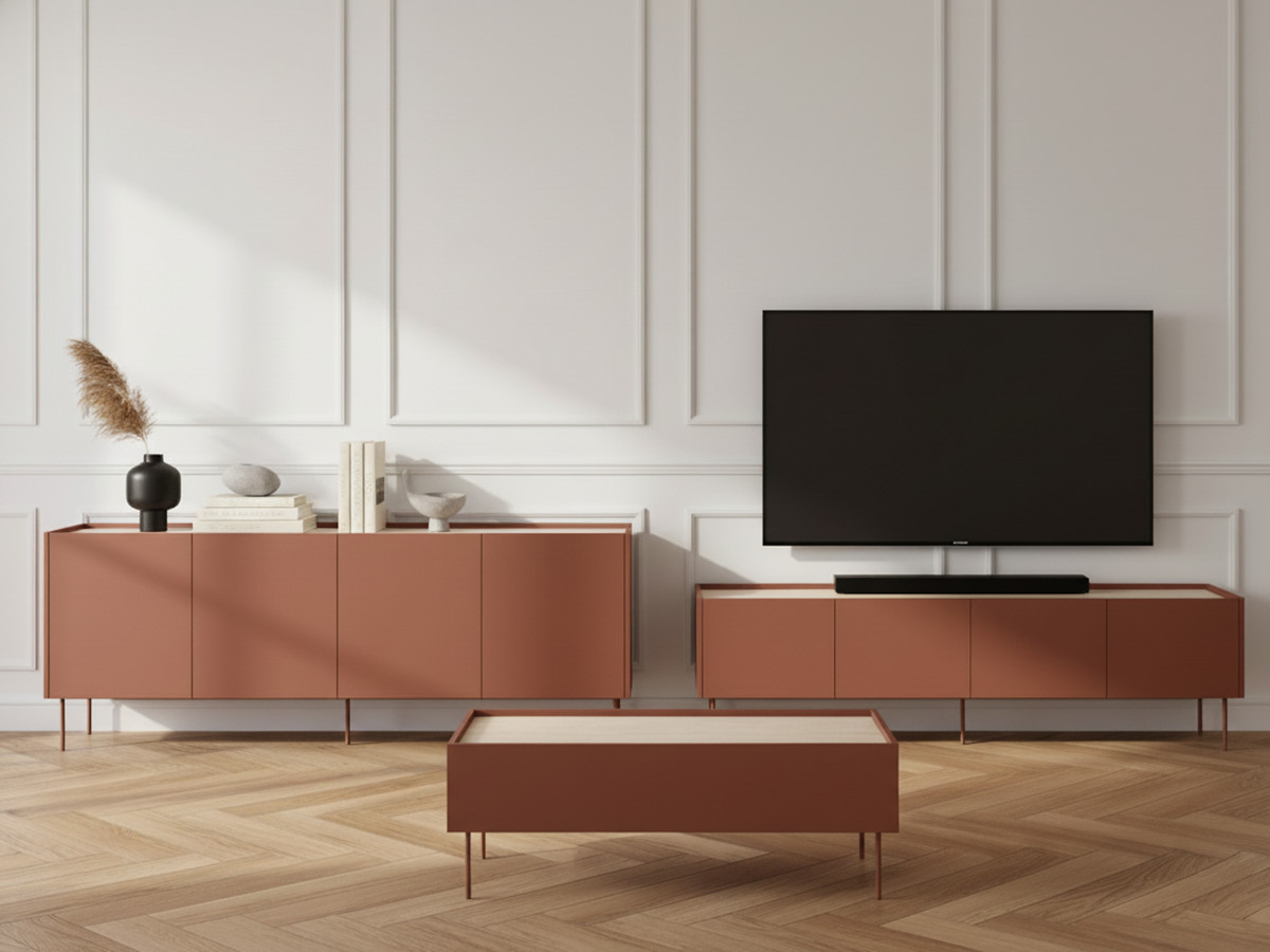 ATLAS set met 220 cm dressoir + 220 cm tv-meubel + 120 cm salontafel