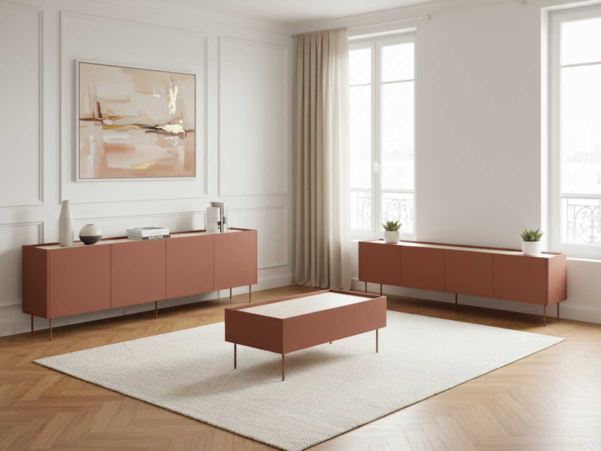 ATLAS set met 220 cm dressoir + 220 cm tv-meubel + 120 cm salontafel