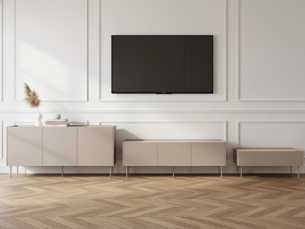 Ensemble ATLAS avec buffet 170 cm + meuble TV 170 cm + table basse 120 cm beige — vue 6