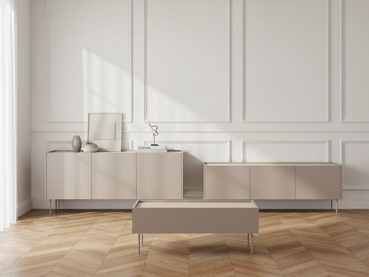 Ensemble ATLAS avec buffet 170 cm + meuble TV 170 cm + table basse 120 cm beige — vue 4