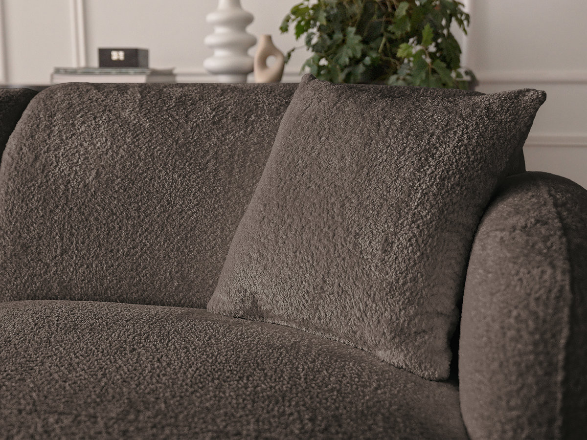 Canapé panoramique fixe modulable ANDA avec 4 chauffeuses, 1 méridienne, 1 angle et 1 pouf