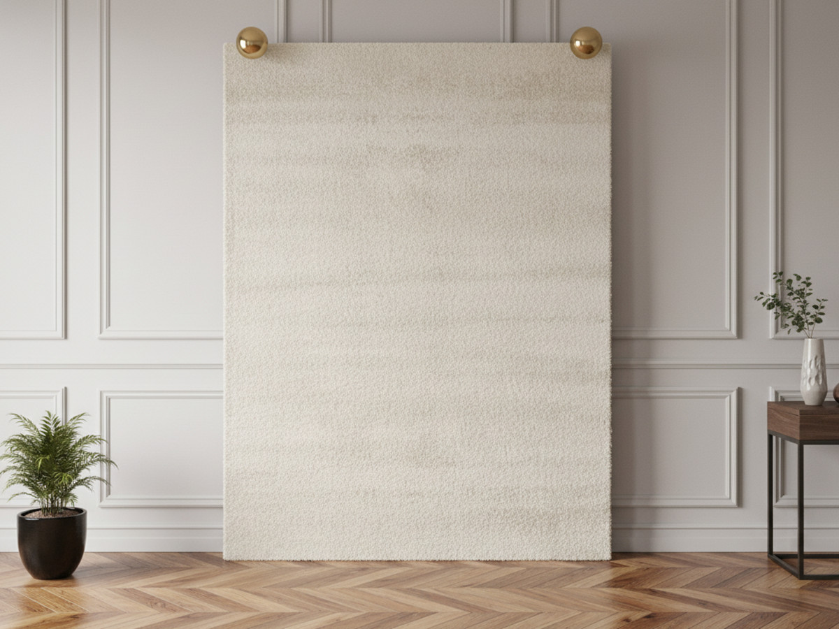 Tapis poils ras lavable MIREILLE uni