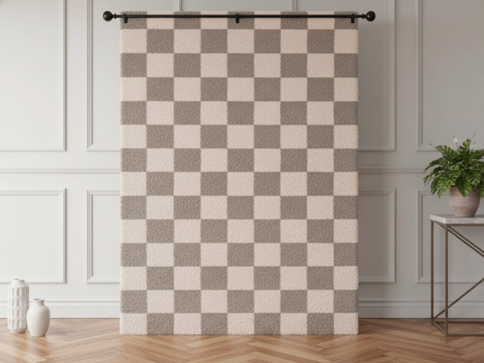 Tapis poils long BLITZ motif géométrique