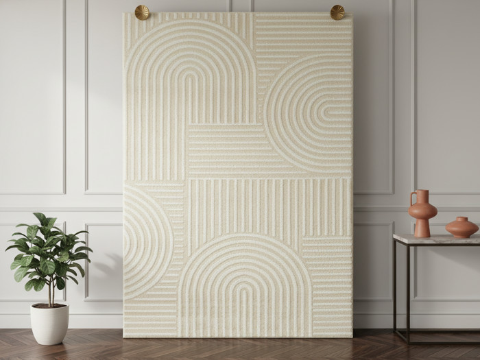 Tapis poils ras BEATRICE motif abstrait