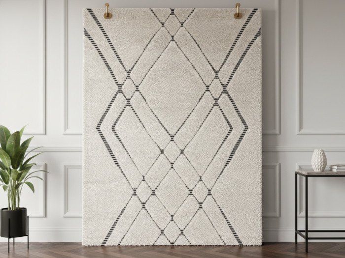 Tapis poils ras LUDO motif graphique