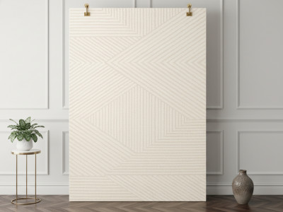 Tapis poils ras OLIVIER motif abstrait