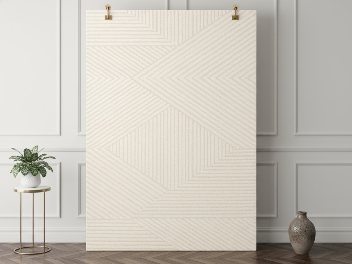 Tapis poils ras OLIVIER motif abstrait