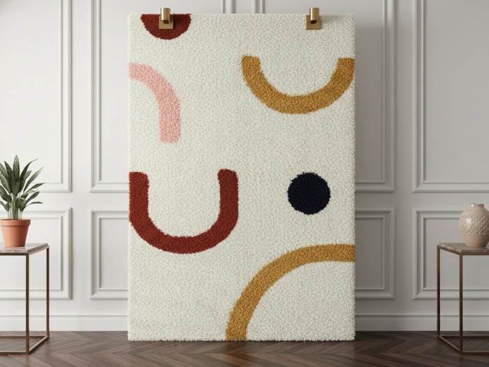 Tapis shaggy LOUNA motif abstrait