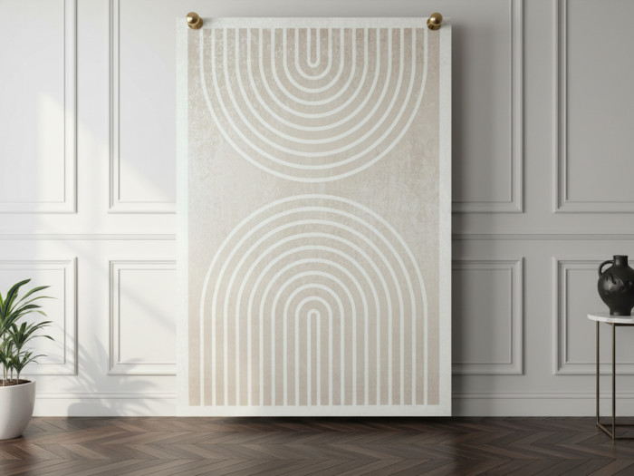 Tapis poils ras CALIX motif abstrait