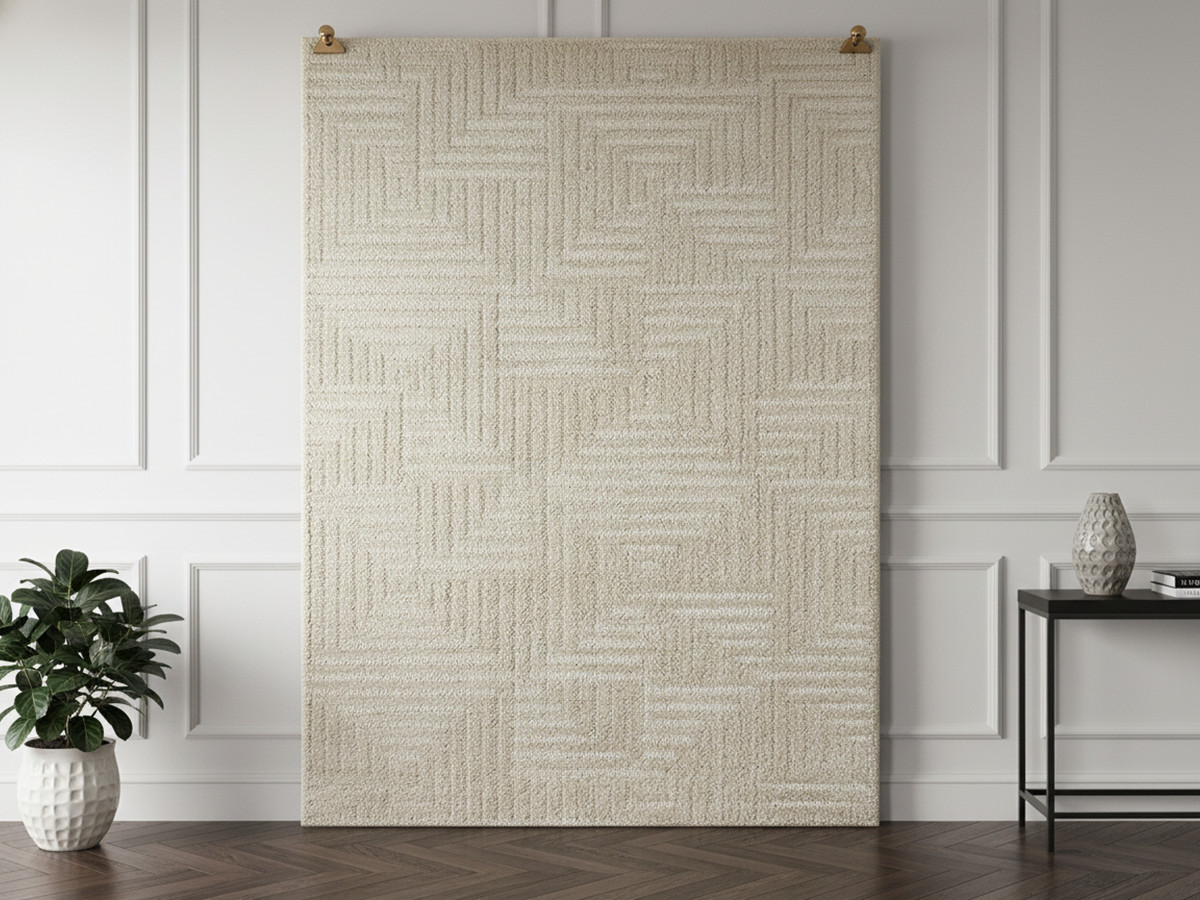 Tapis poils ras HANDA motif géométrique