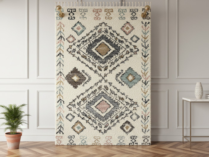 Tapis shaggy ALIX motif berbère