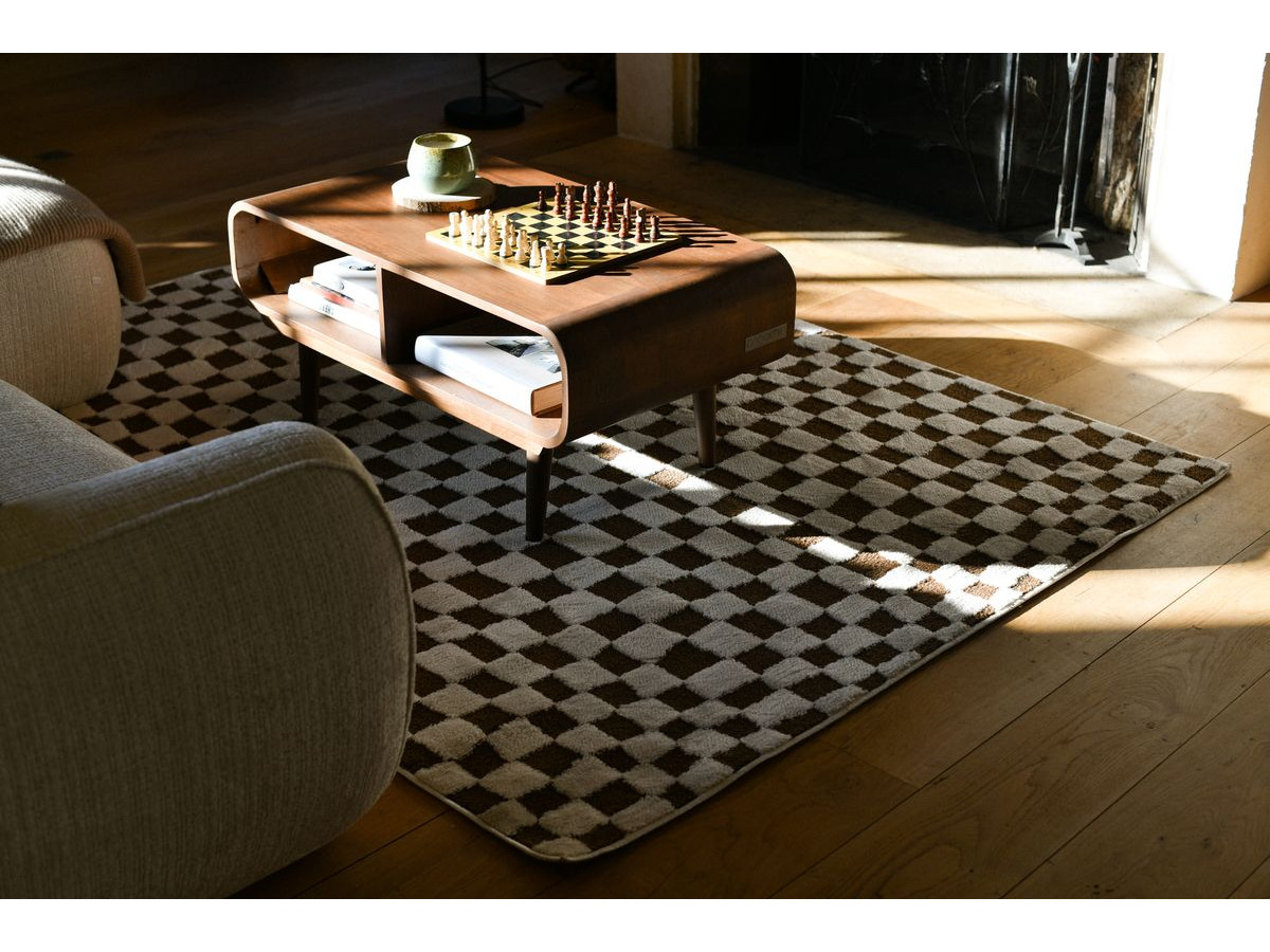 Tapis poils courts SULLY motifs damier