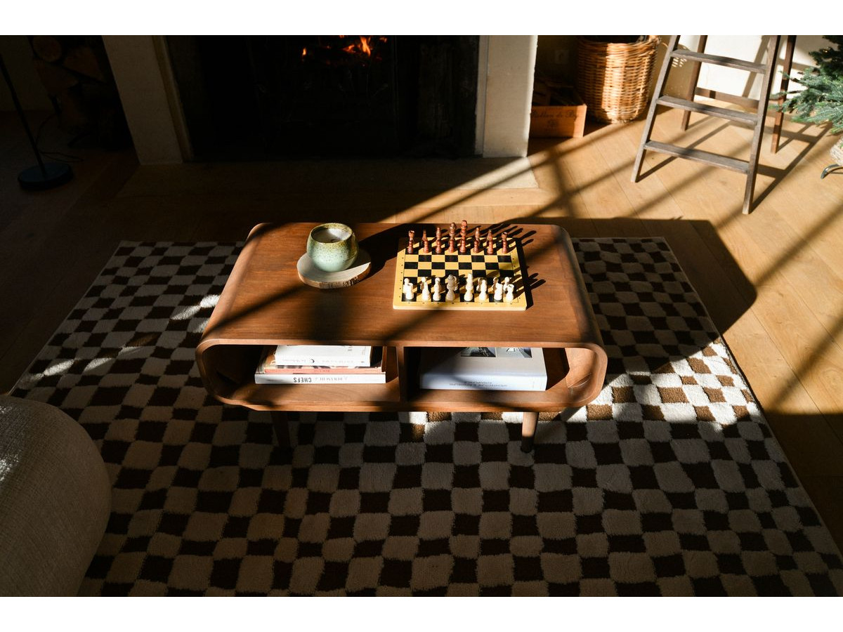 Tapis poils courts SULLY motifs damier