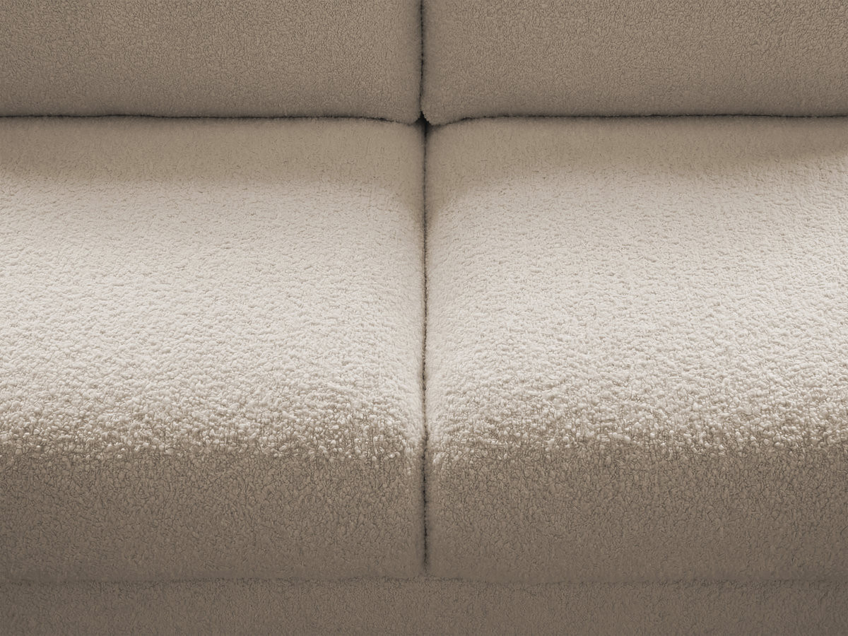 Canapé droit convertible KENAN ouverture express tissu bouclette