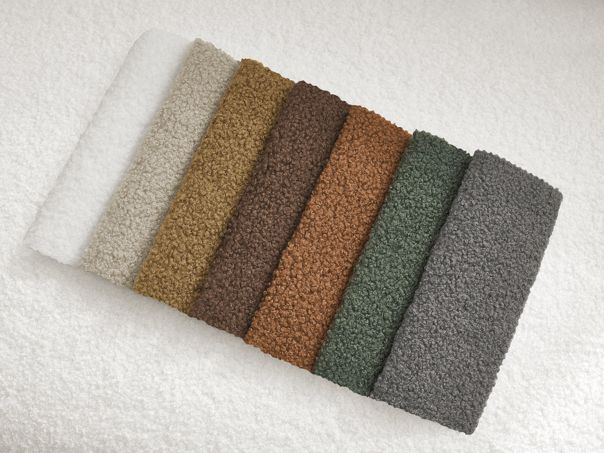 Canapé droit convertible KENAN ouverture express tissu bouclette