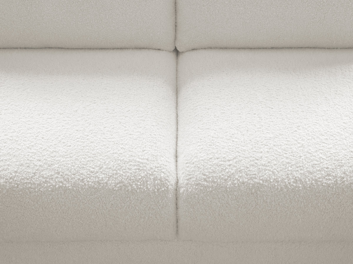 Canapé droit convertible KENAN ouverture express tissu bouclette