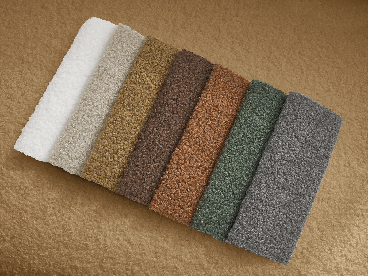 Canapé droit convertible KENAN ouverture express tissu bouclette