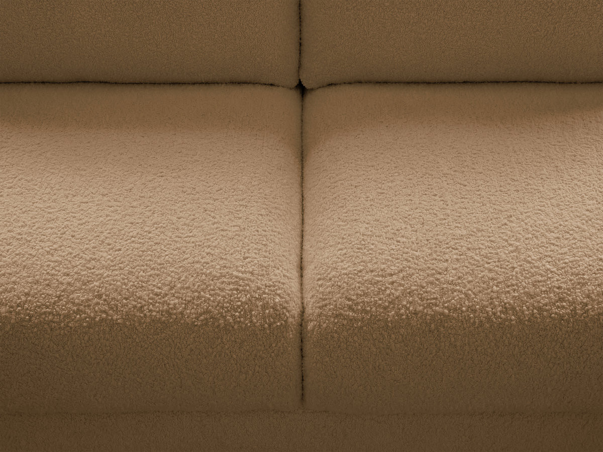 Canapé droit convertible KENAN ouverture express tissu bouclette