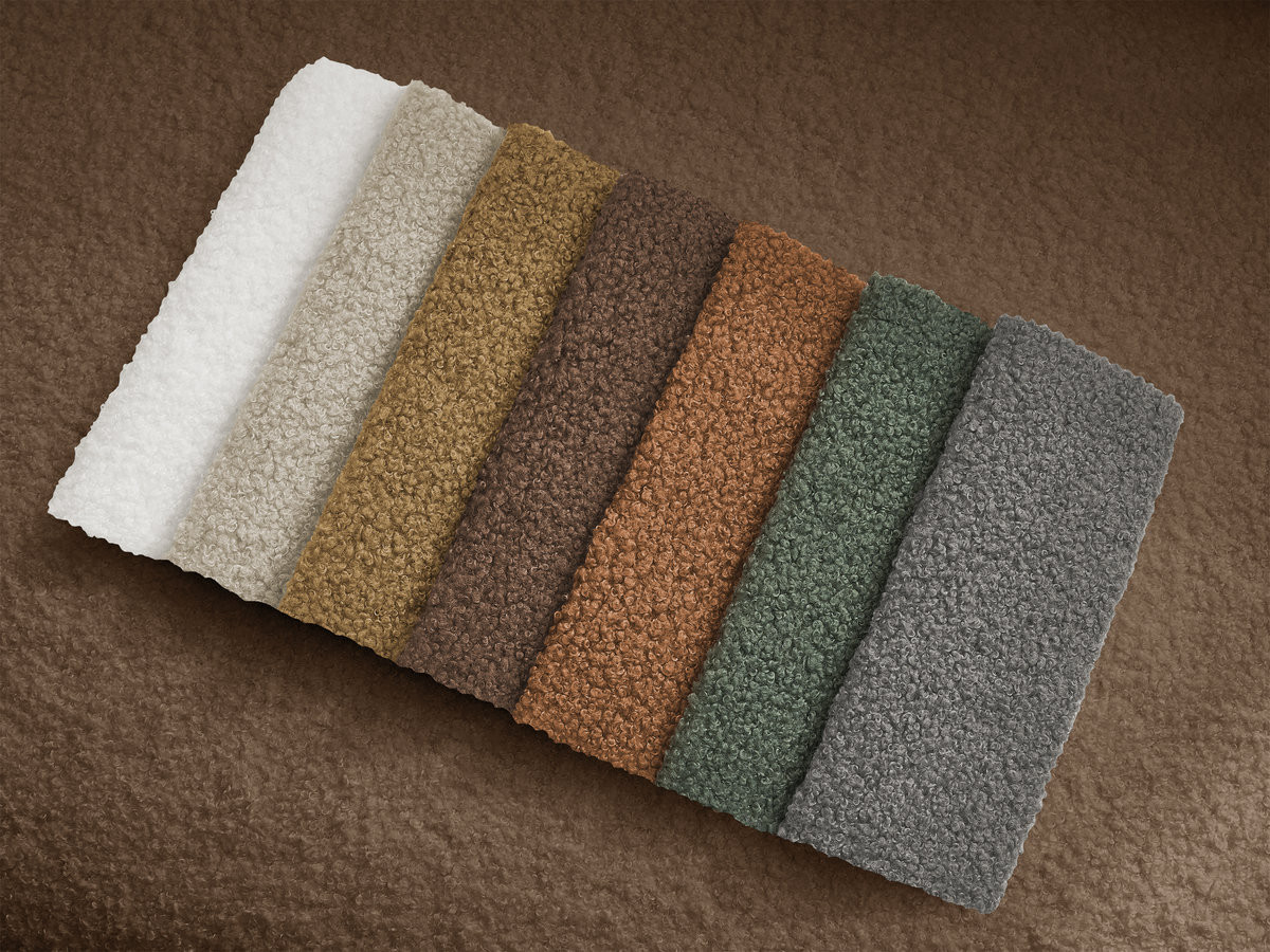 Canapé droit convertible KENAN ouverture express tissu bouclette