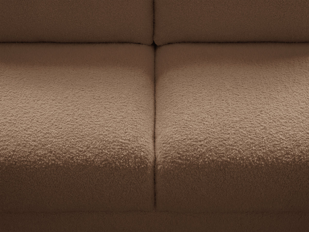 Canapé droit convertible KENAN ouverture express tissu bouclette